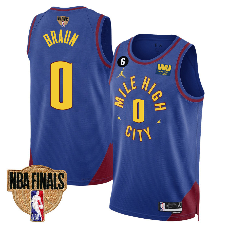 Christian Braun 0 Denver Nuggets Final Champions 2023 Swingman Blue NBA Jersey Men's