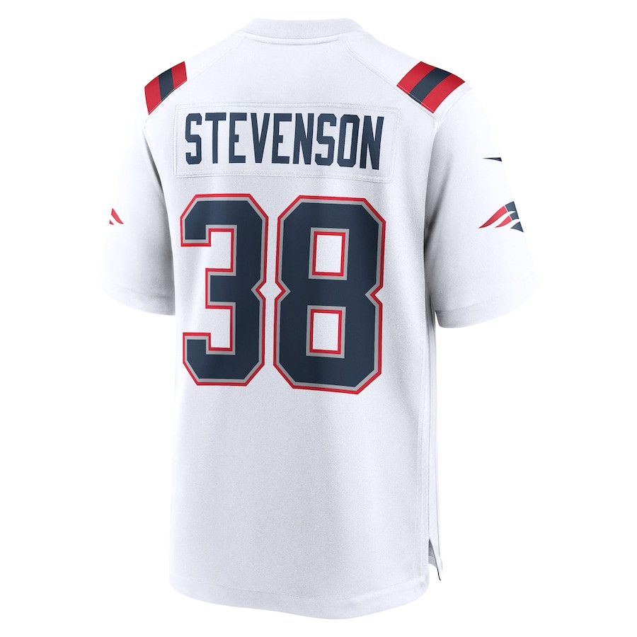 Rhamondre Stevenson 38 New England Patriots Game White NFL Jersey Men's