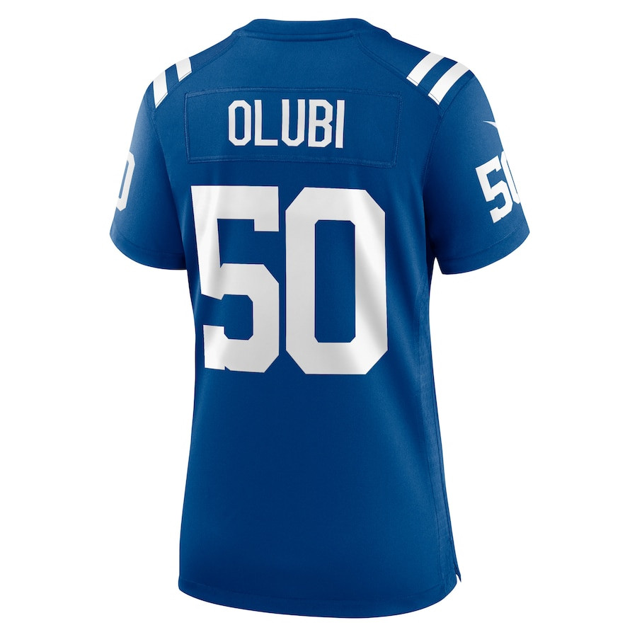 Segun Olubi 50 Indianapolis Colts Game Royal NFL Jersey Women's