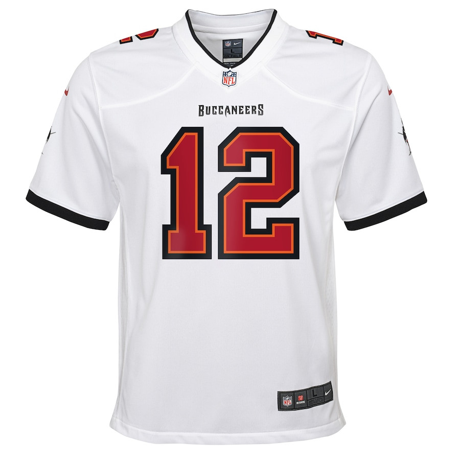 Tom Brady 12 Tampa Bay Buccaneers Game White NFL Jersey Youth