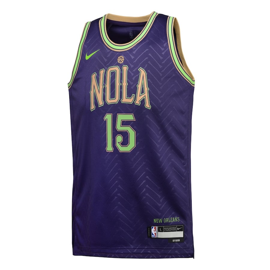 Jose Alvarado 15 New Orleans Pelicans 2024/25 Swingman Playe City Edition Purple NBA Jersey Youth