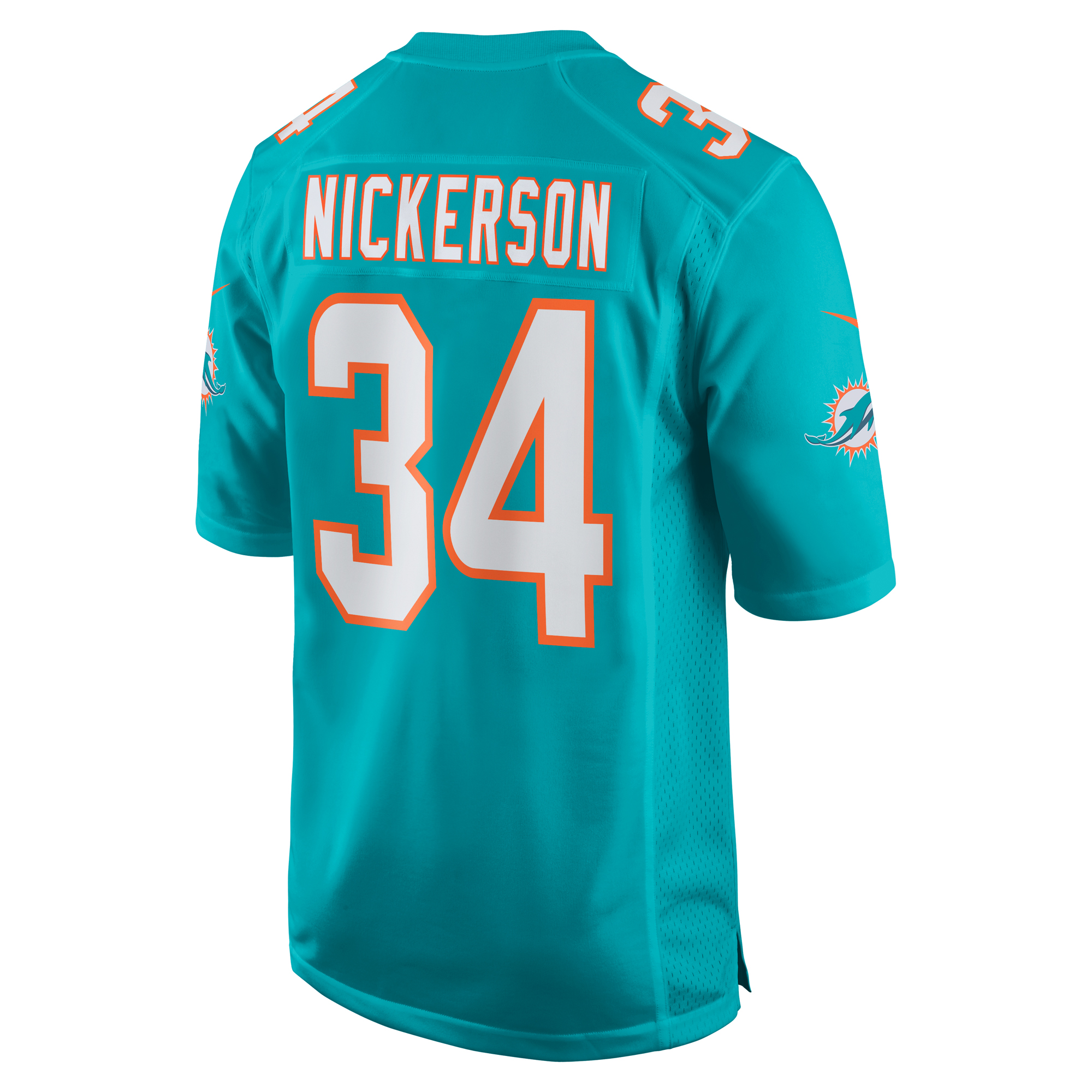 Miami Dolphins Parry Nickerson Aqua Team Game NFL Jersey Men's