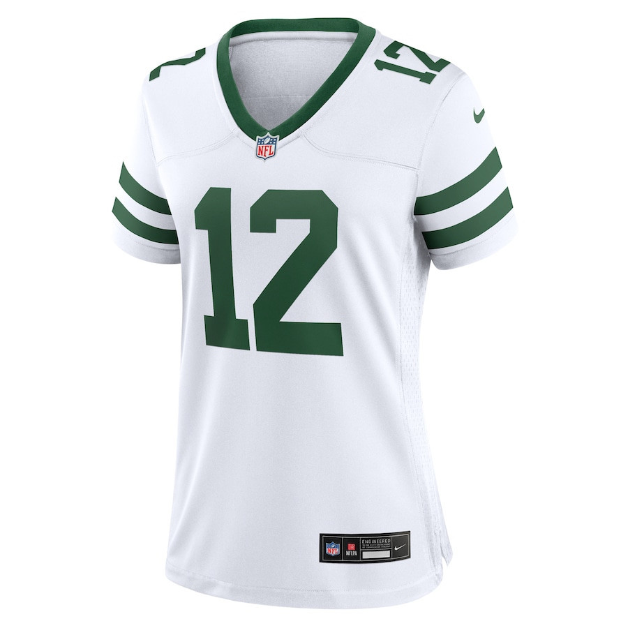 Joe Namath 12 New York Jets Game Retired Player Women, White NFL Jersey Women's