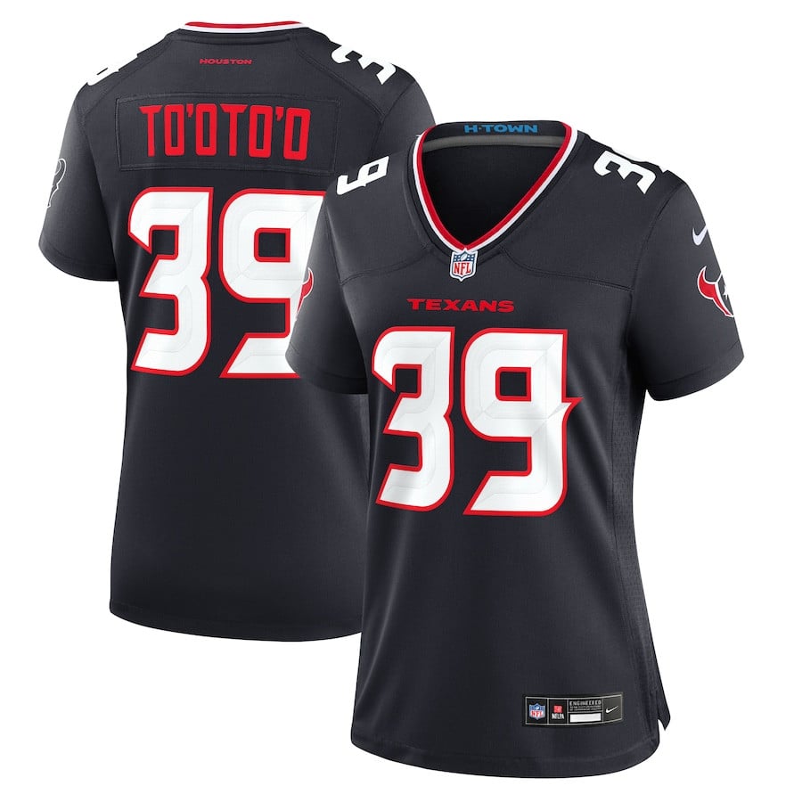 Henry To'oto'o 39 Houston Texans Team Game Navy NFL Jersey Women's