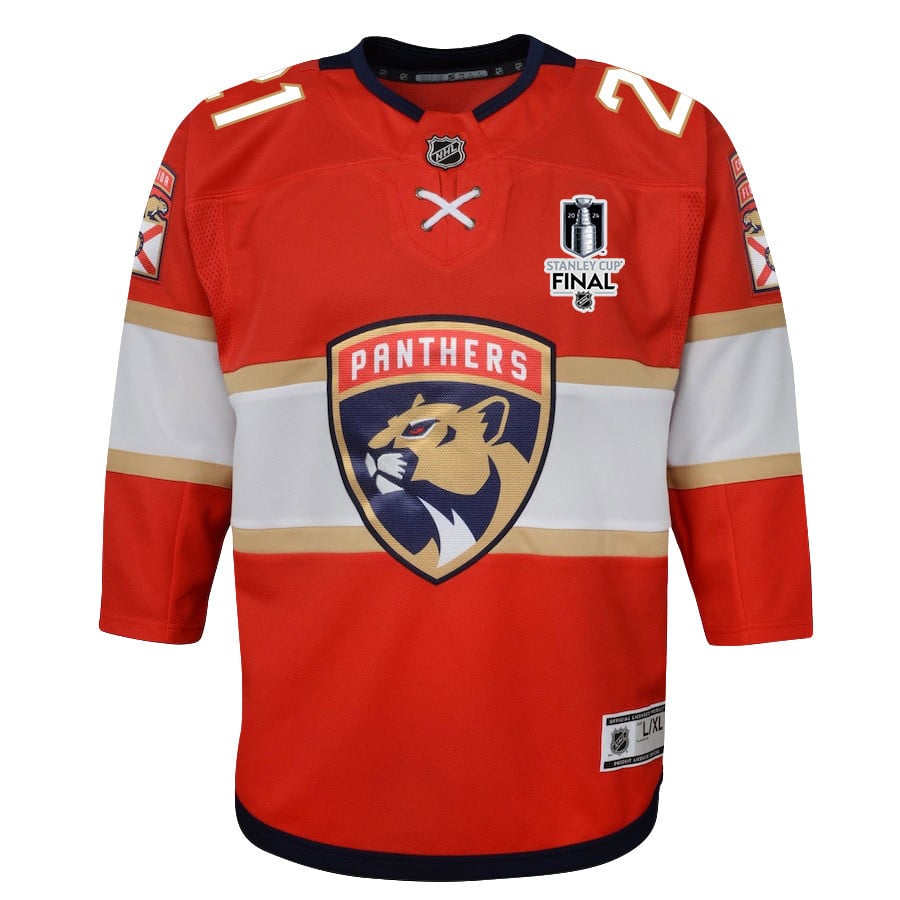Nick Cousins 21 Florida Panthers 2024 STANLEY CUP Final Home Breakaway Red NHL Jersey Youth