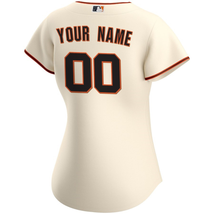 San Francisco Giants Home Custom Cream MLB Jersey Women's