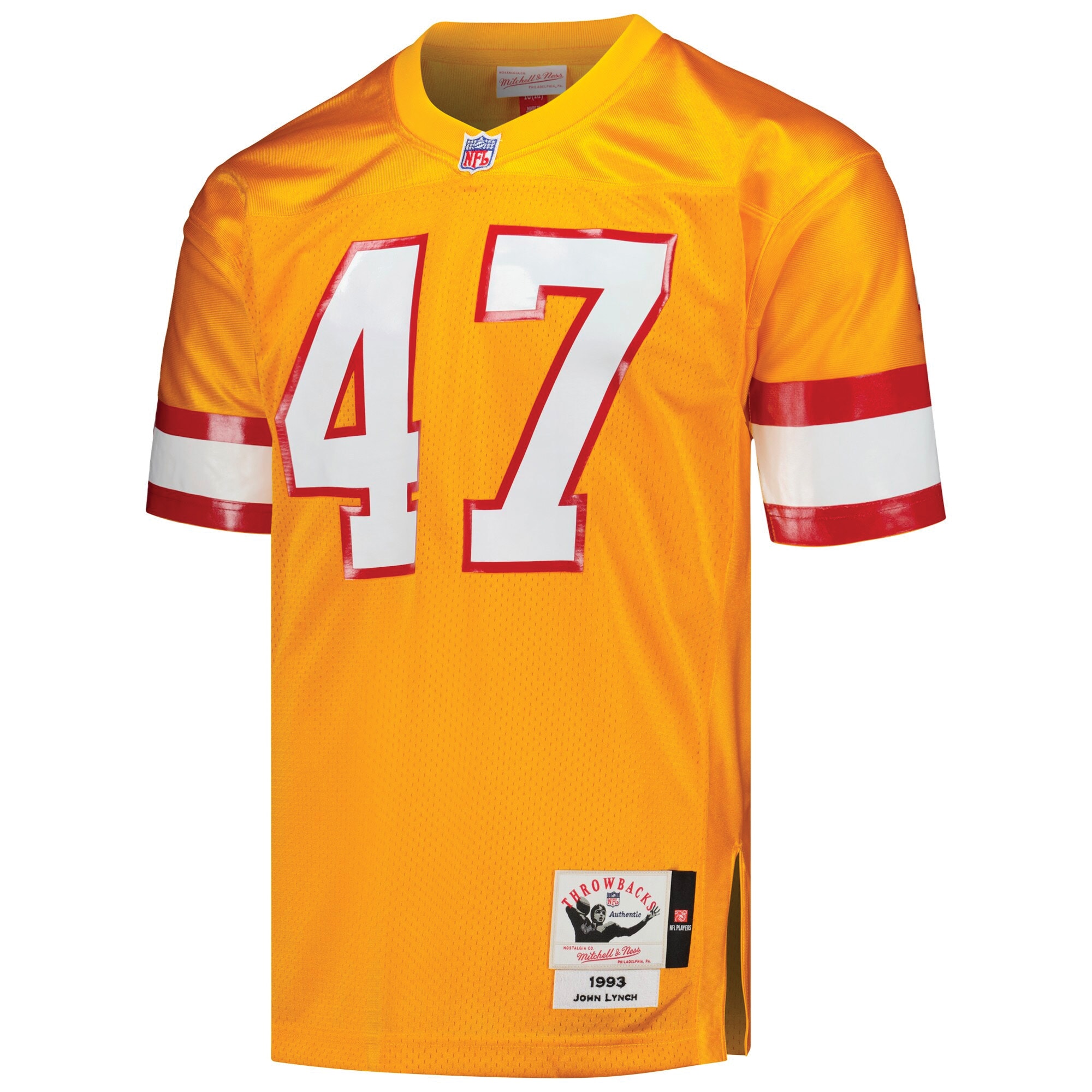 Tampa Bay Buccaneers 1993 John Lynch Mitchell Ness Orange Throwback Retired Player NFL Jersey Men's