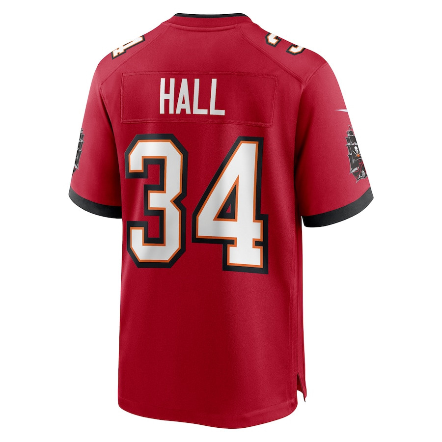 Bryce Hall 34 Tampa Bay Buccaneers Team Game Red NFL Jersey Men's