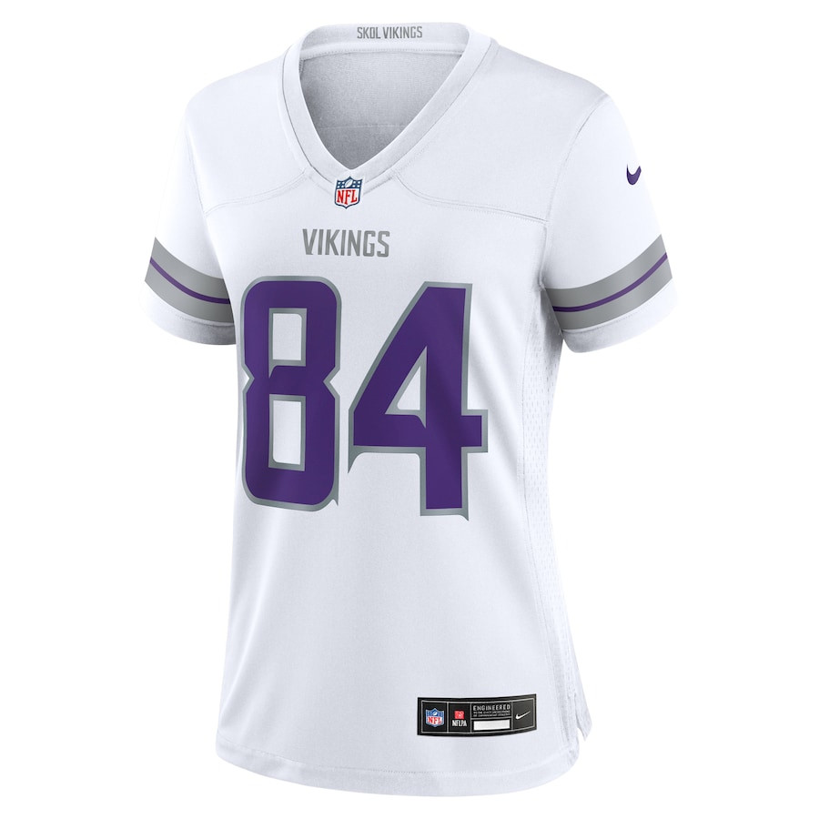Randy Moss 84 Minnesota Vikings Alternate Retired Player Game White NFL Jersey Women's