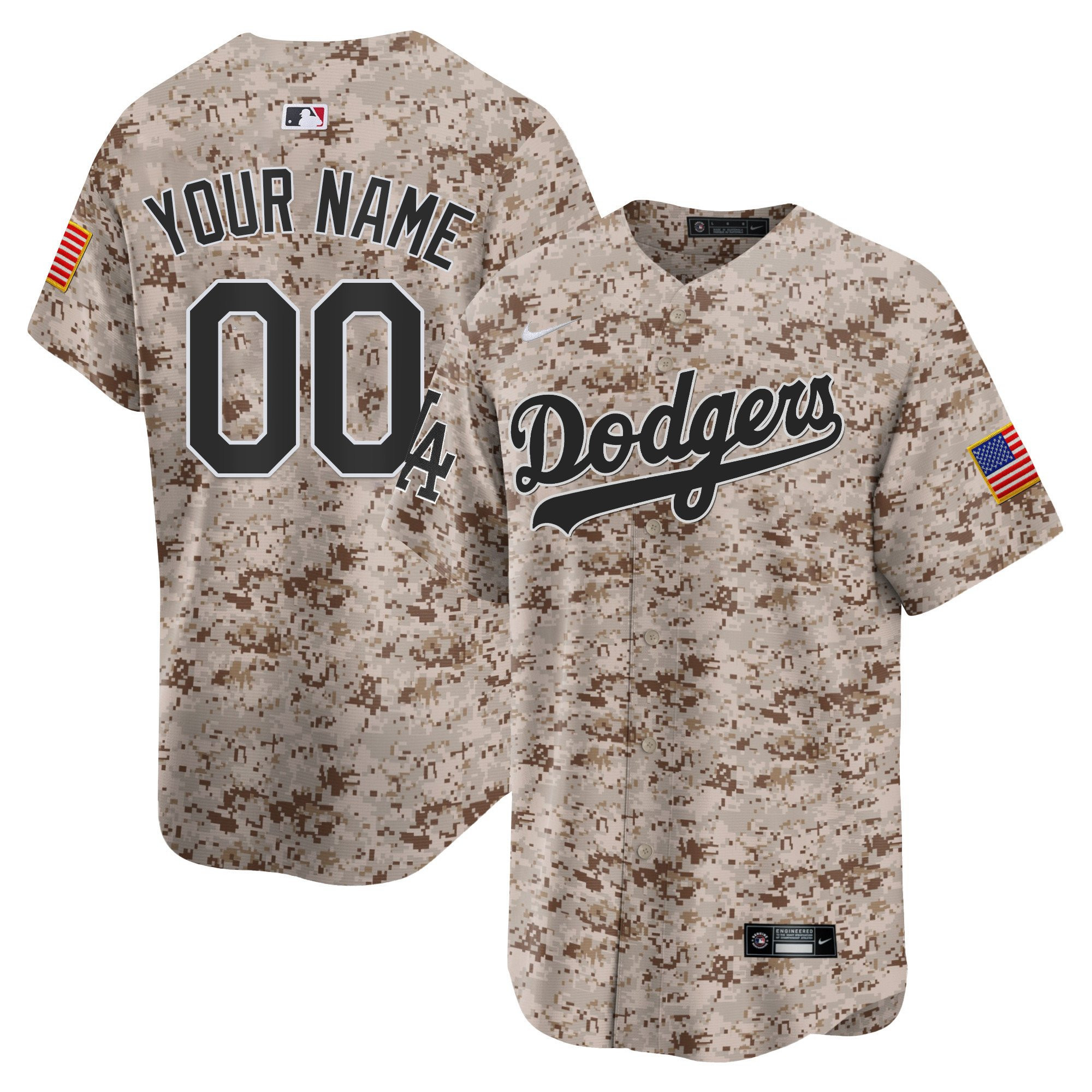 Los Angeles Dodgers USMC Alternate Limited Custom Desert MLB Jersey Men's
