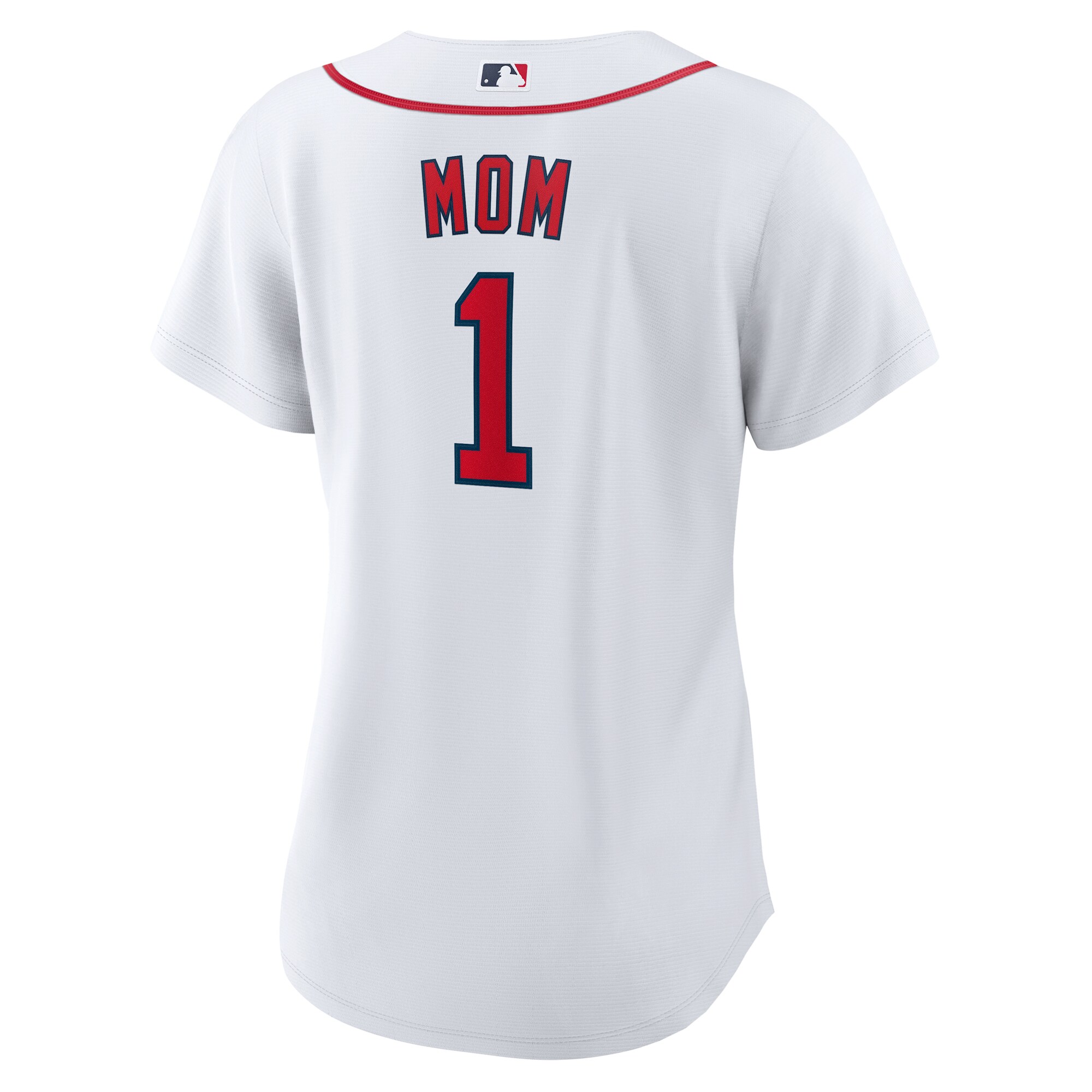 Boston Red Sox White #1 Mom Home MLB Jersey Women's