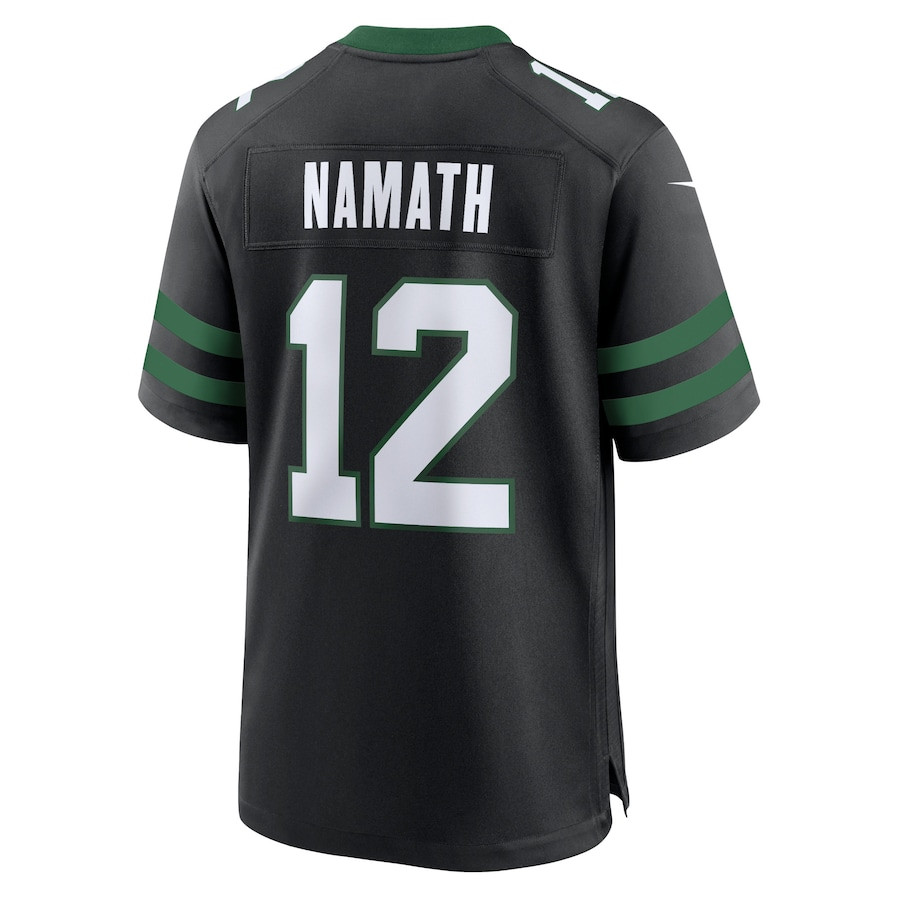 Joe Namath 12 New York Jets Alternate Game Legacy Black NFL Jersey Men's