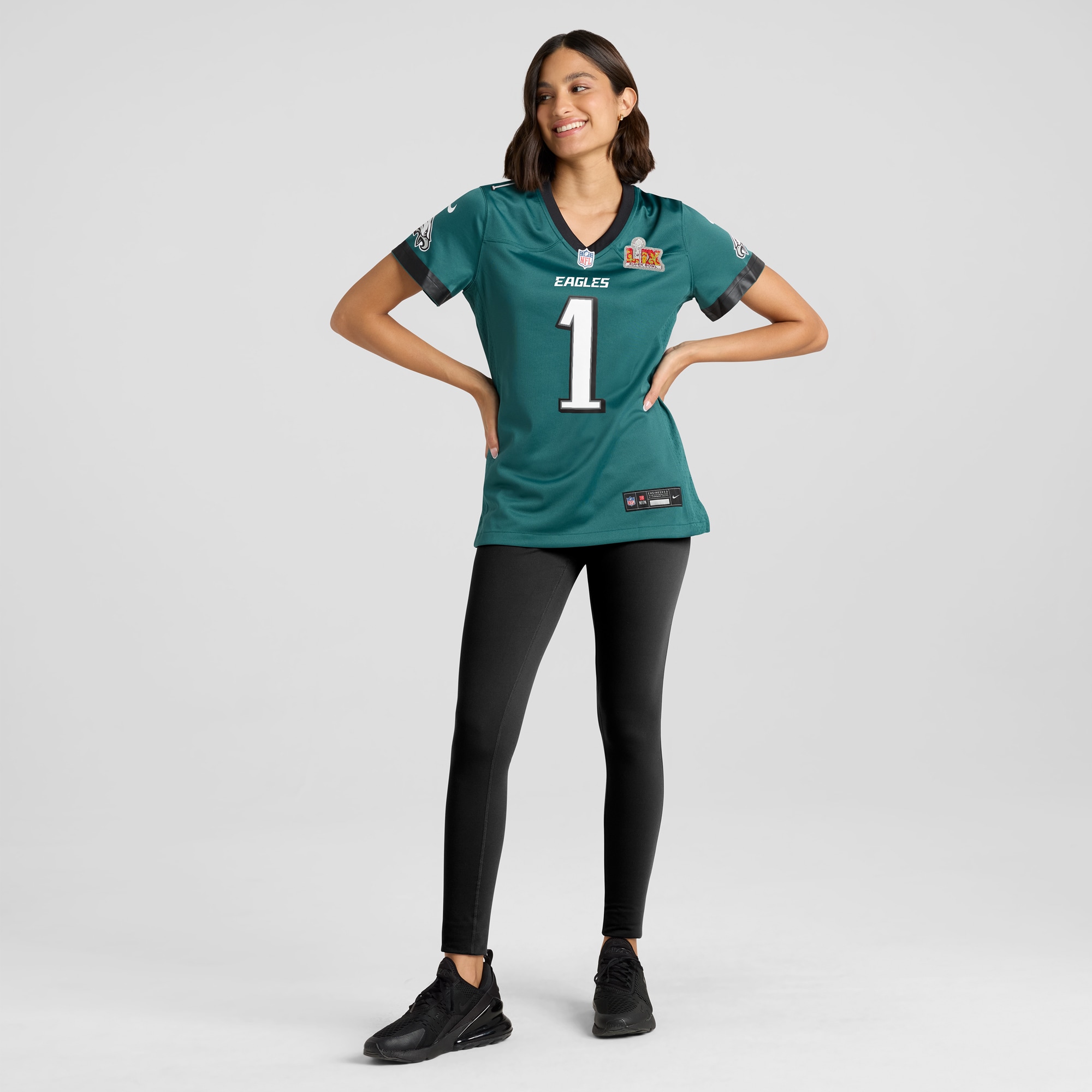 Philadelphia Eagles Jalen Hurts Midnight Green Super Bowl LIX Game Player NFL Jersey Women's