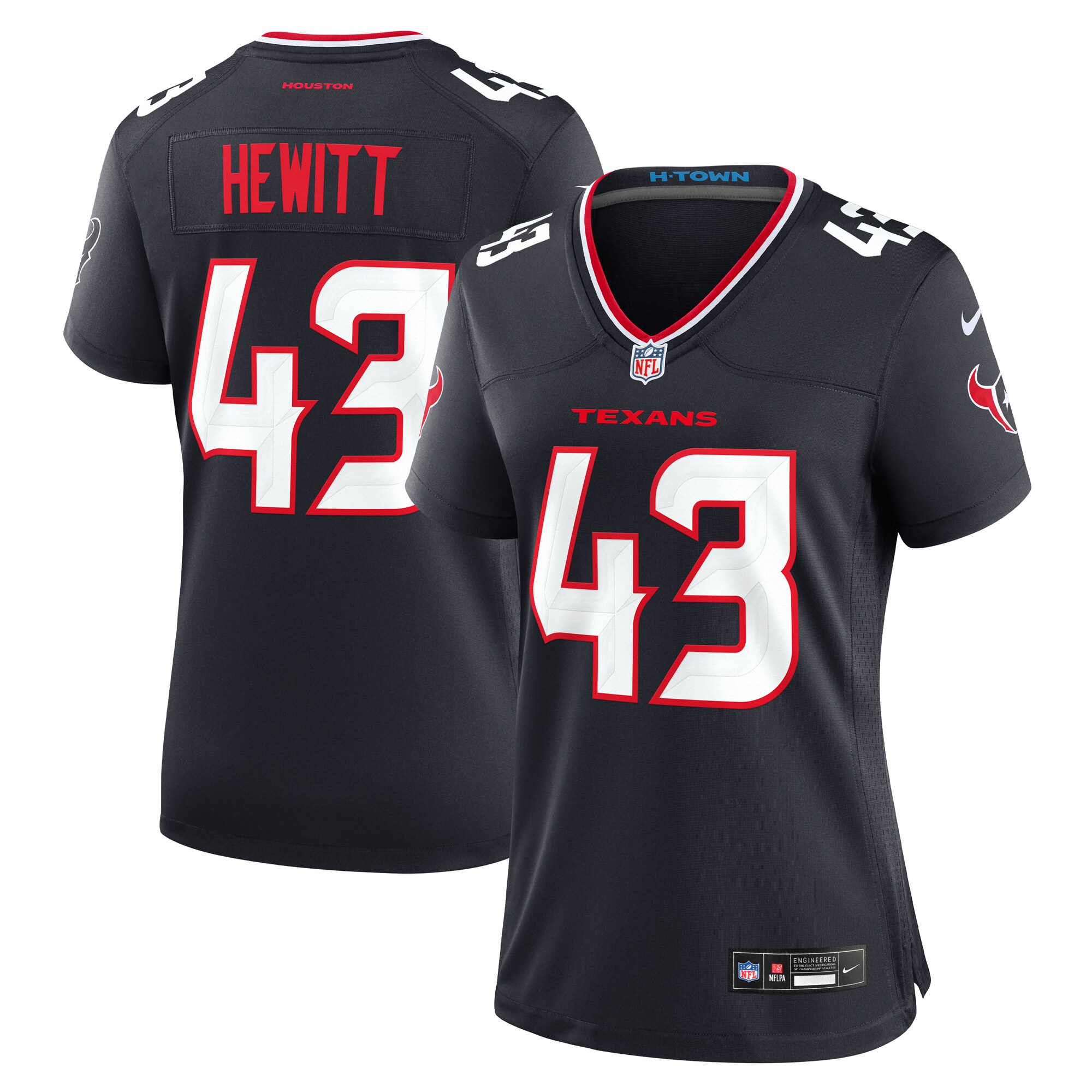 Houston Texans Neville Hewitt Navy Team Game NFL Jersey Women's