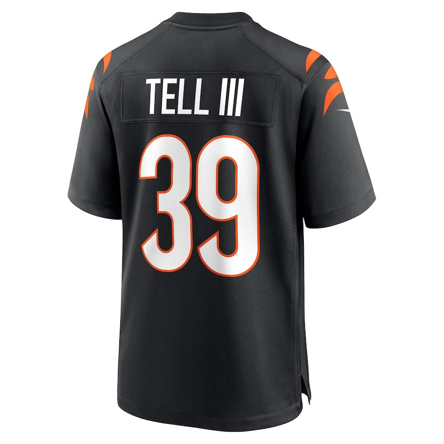 Marvell Tell III 39 Cincinnati Bengals Team Game Black NFL Jersey Men's