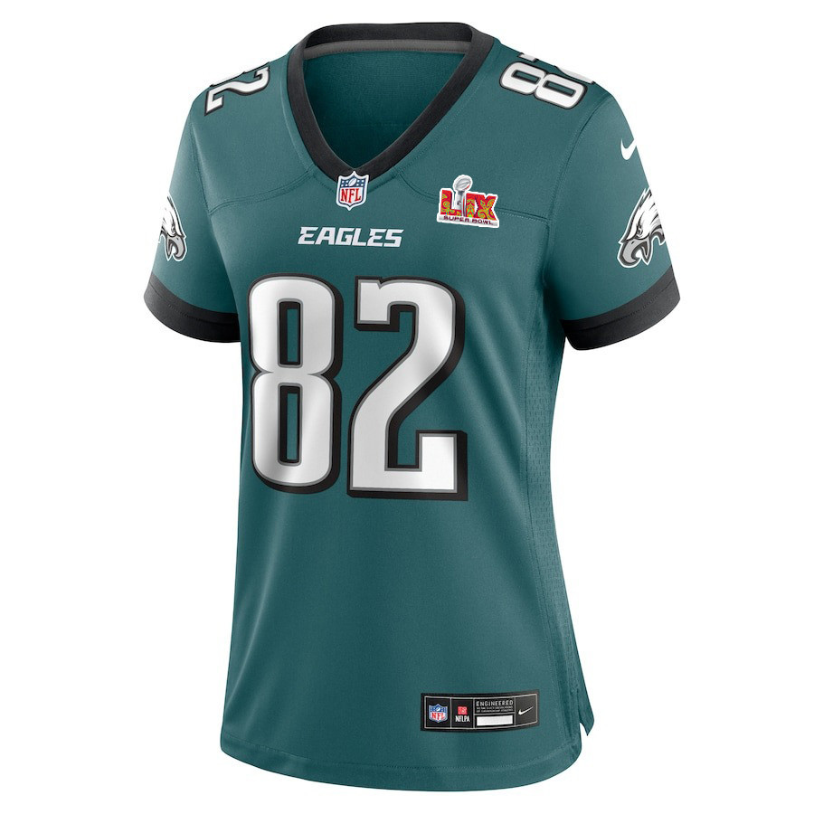 Ainias Smith #82 Philadelphia Eagles Super Bowl LIX Midnight Green NFL Jersey Women's