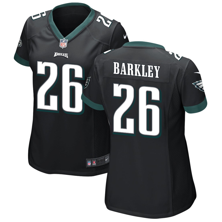 Saquon Barkley 26 Philadelphia Eagles Alternate Game Black NFL Jersey Women's