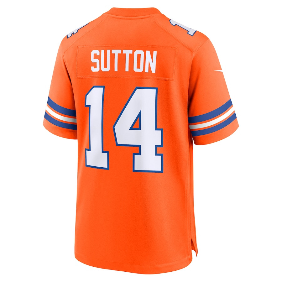 Courtland Sutton 14 Denver Broncos Mile High Collection 1977 Throwback Player Game Orange NFL Jersey Men's
