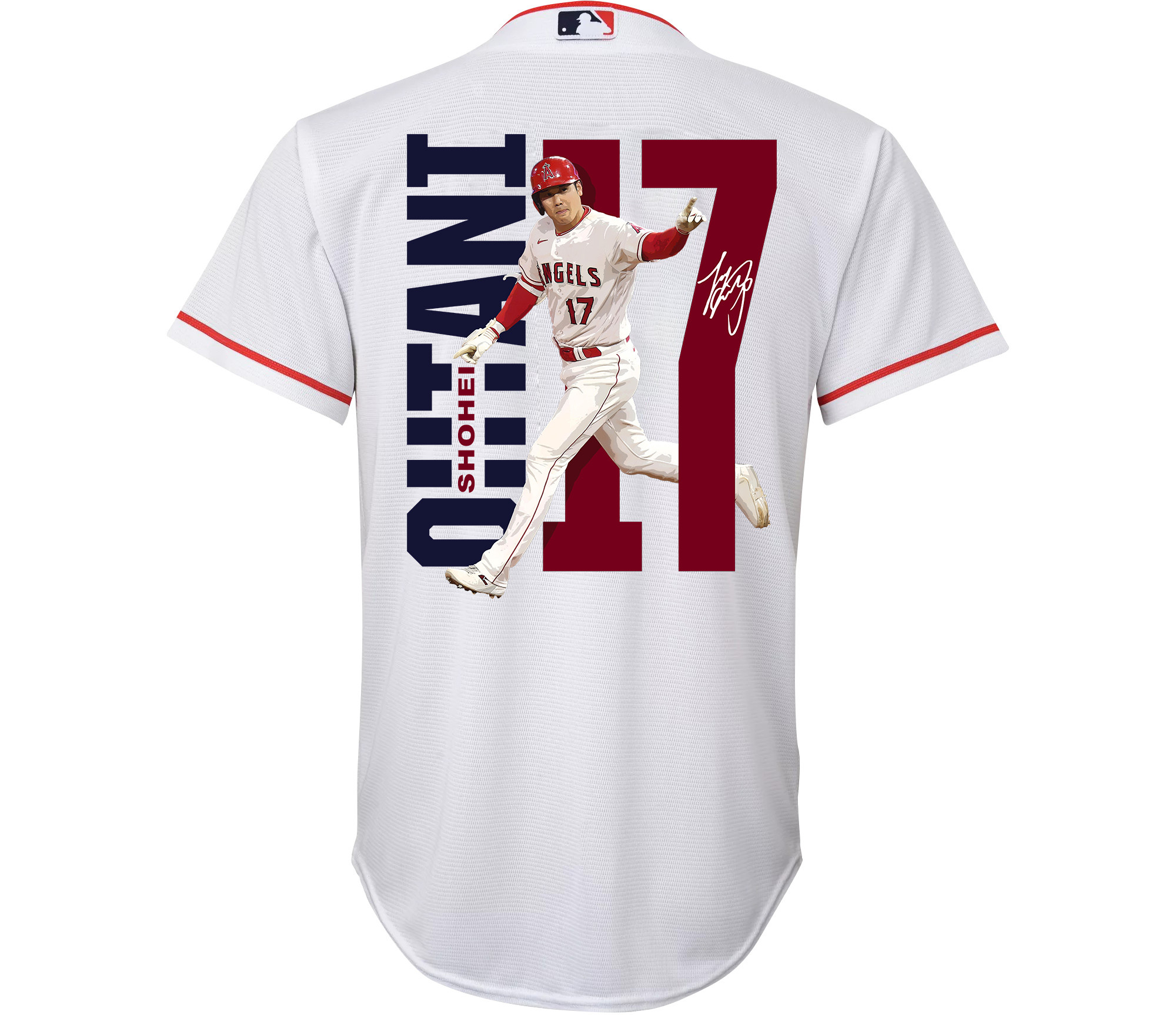 Shohei Ohtani 17 Los Angeles Angels Signed Run 2023 Home Player White MLB Jersey Youth
