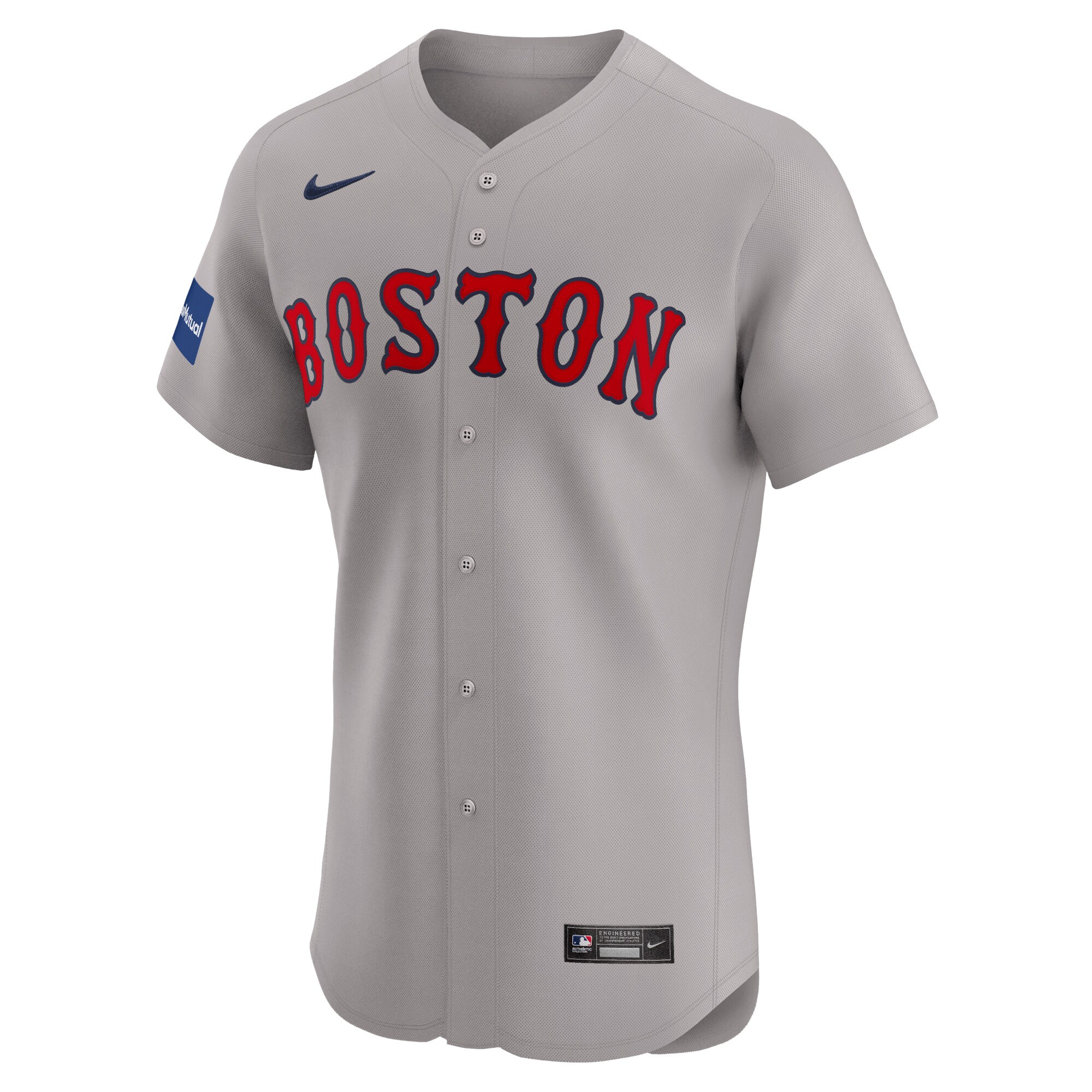 Boston Red Sox David Ortiz Gray Road Elite Sponsor Patch Player MLB Jersey Men's