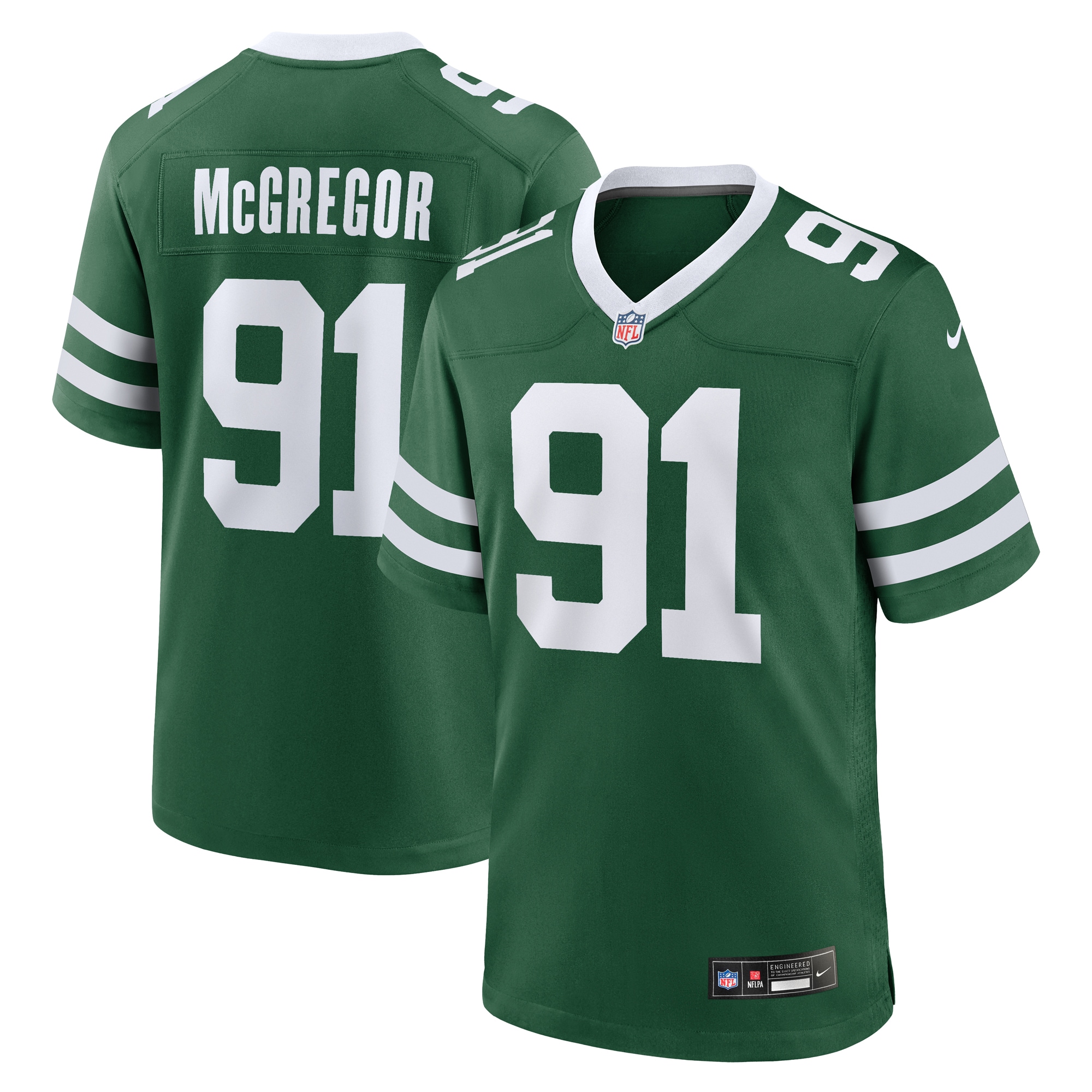 New York Jets Braiden McGregor Legacy Green Team Game NFL Jersey Men's