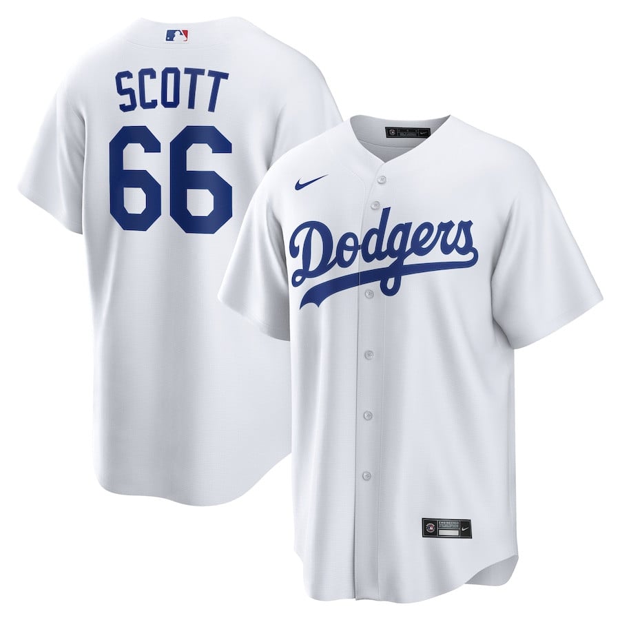 Tanner Scott 66 Los Angeles Dodgers Home White MLB Jersey Men's