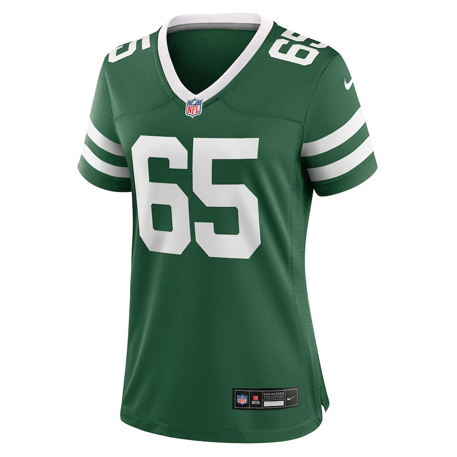 Xavier Newman 65 New York Jets Team Game Legacy Green NFL Jersey Women's