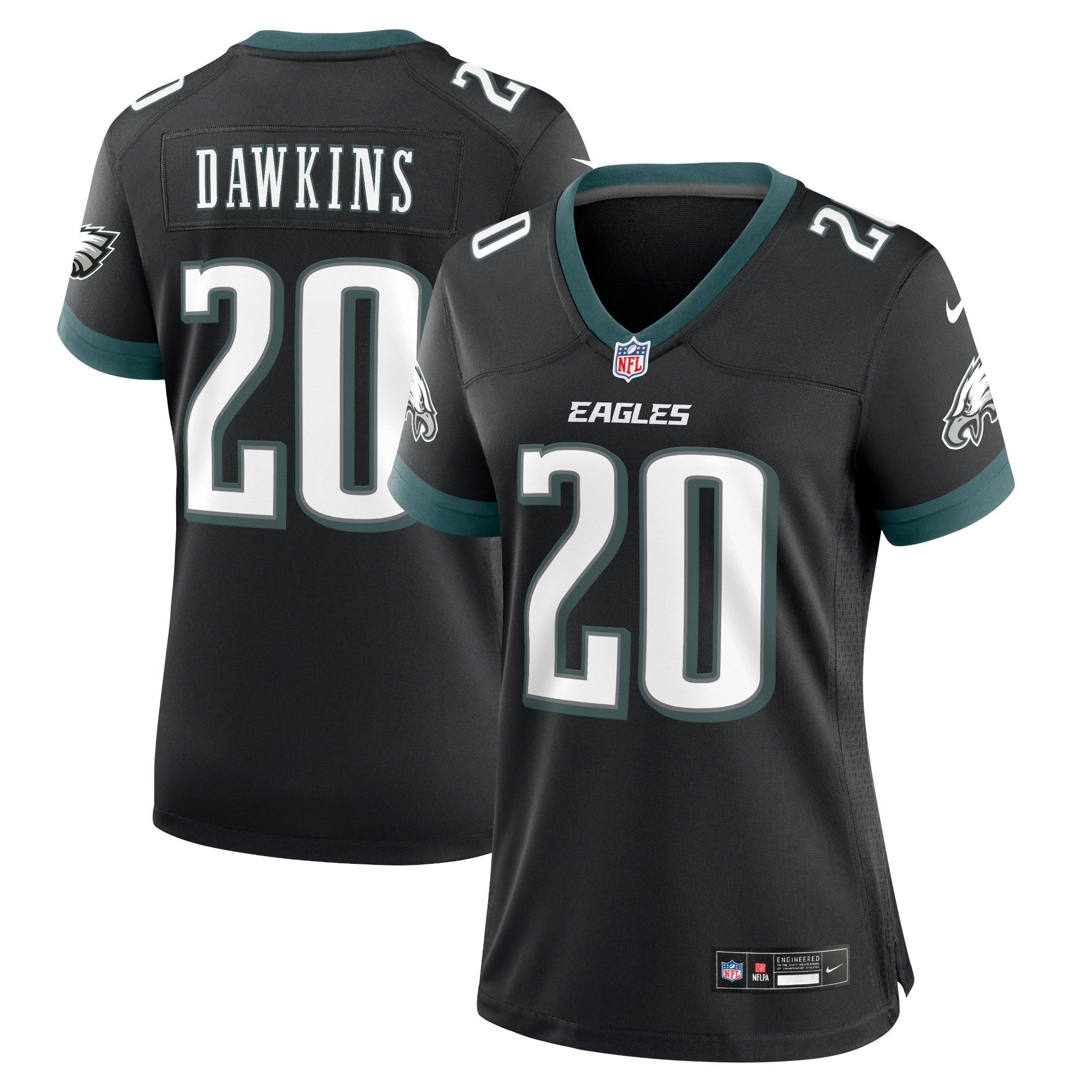 Philadelphia Eagles Brian Dawkins Black Alternate Game NFL Jersey Women's