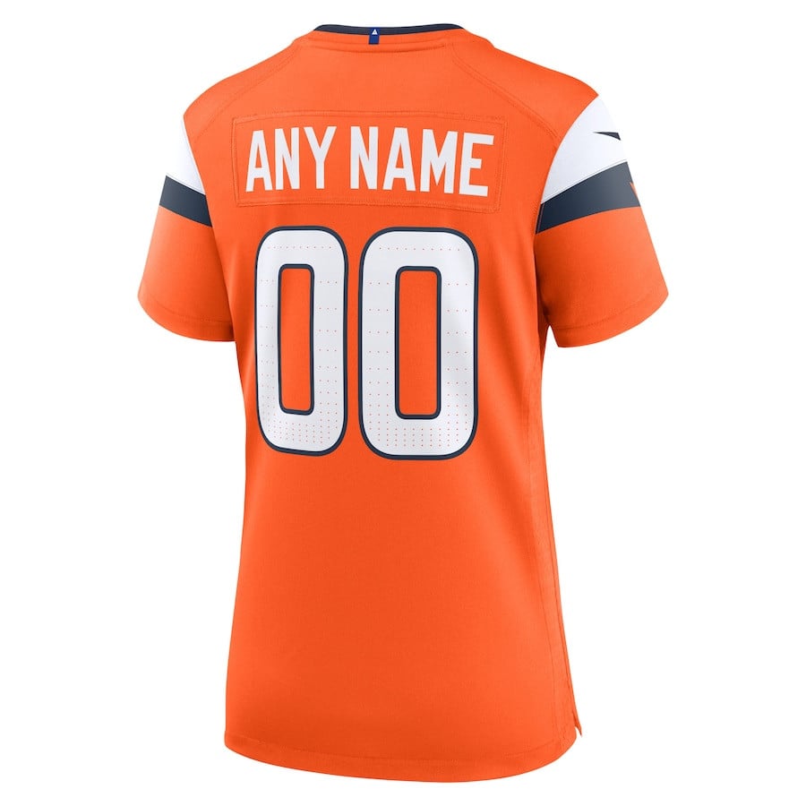 Denver Broncos Custom Game Orange NFL Jersey Women's