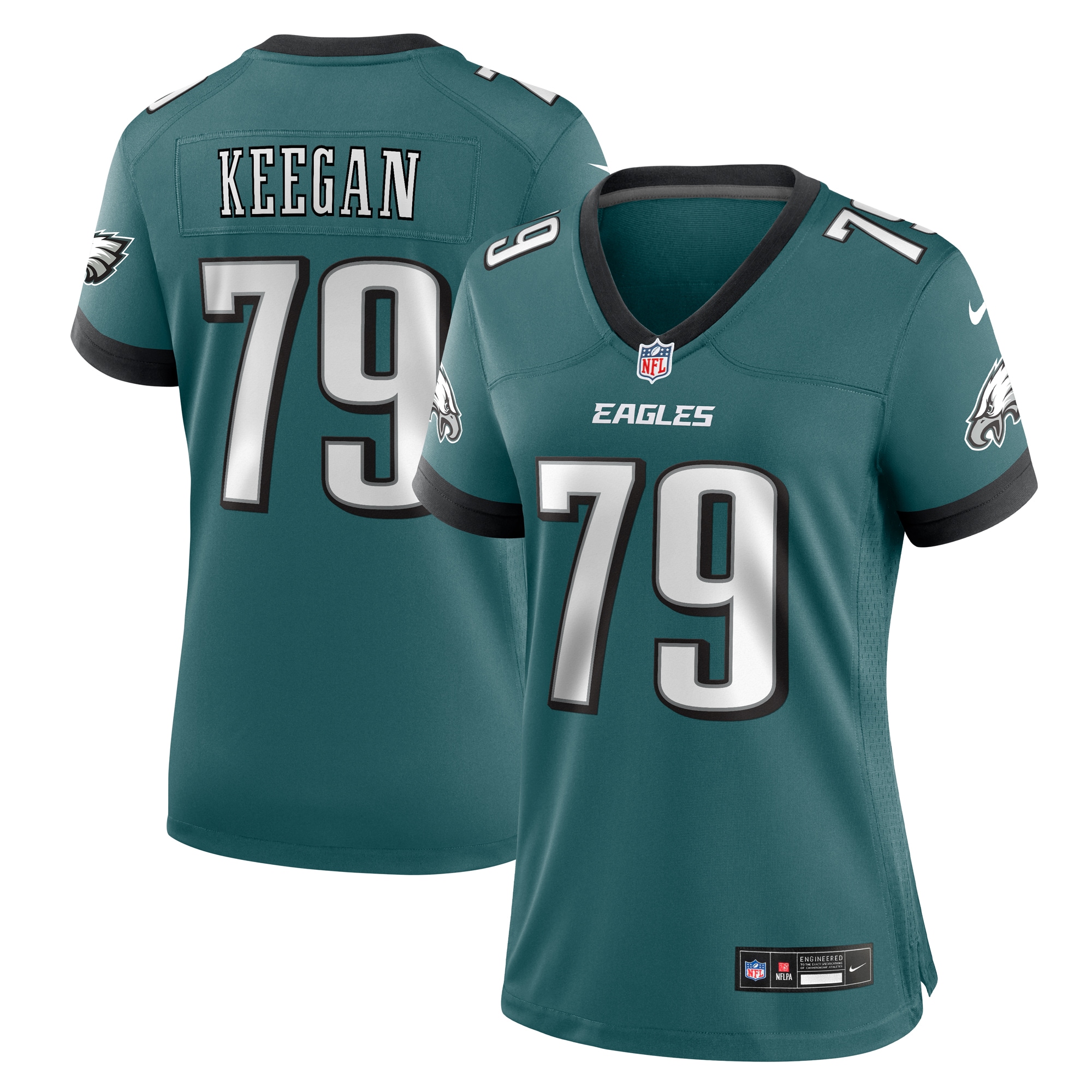 Philadelphia Eagles Trevor Keegan Midnight Green Team Game NFL Jersey Women's