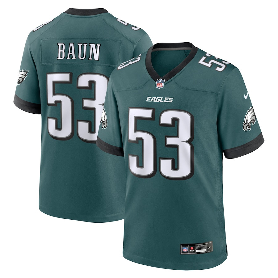 Zach Baun 53 Philadelphia Eagles Game Midnight Green NFL Jersey Men's