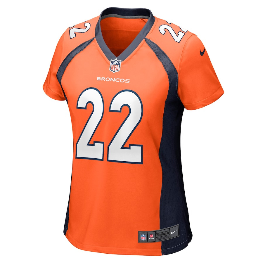Kareem Jackson 22 Denver Broncos Game Orange NFL Jersey Women's