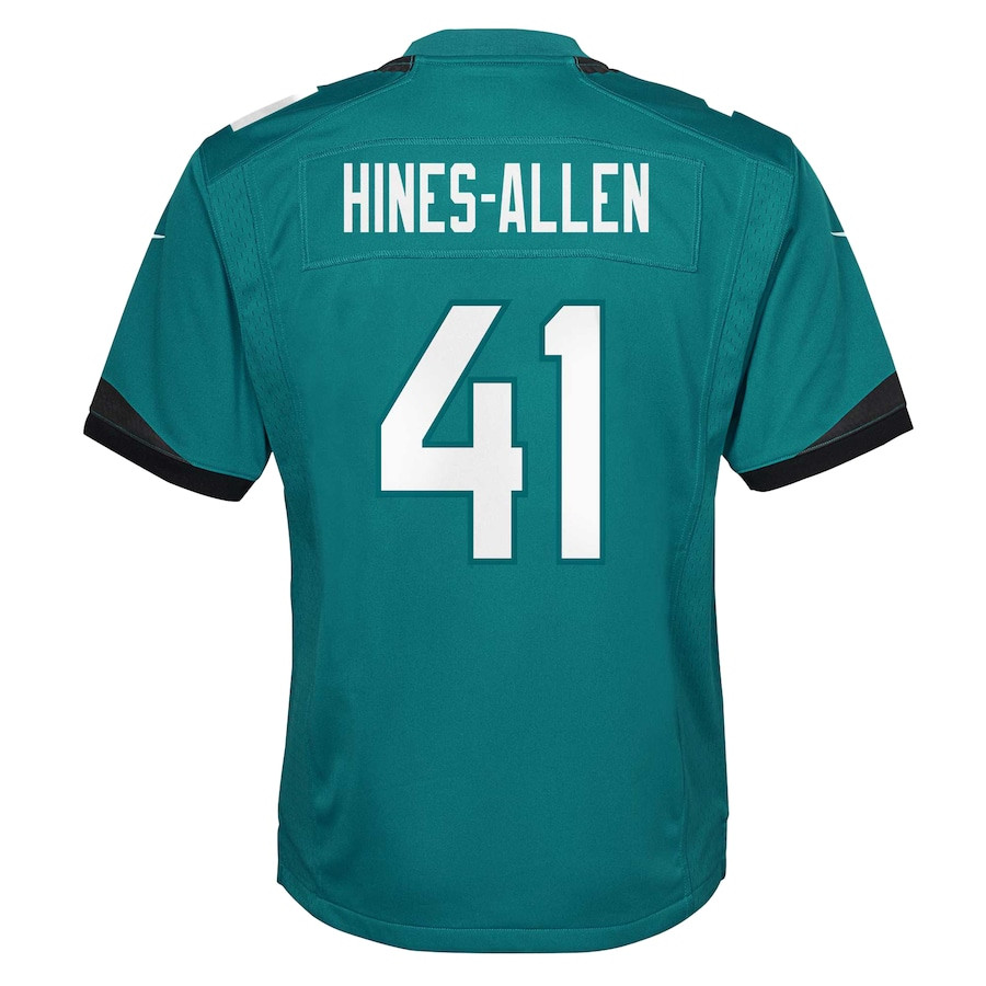 Josh Hines-Allen 41 Jacksonville Jaguars Game Teal NFL Jersey Youth