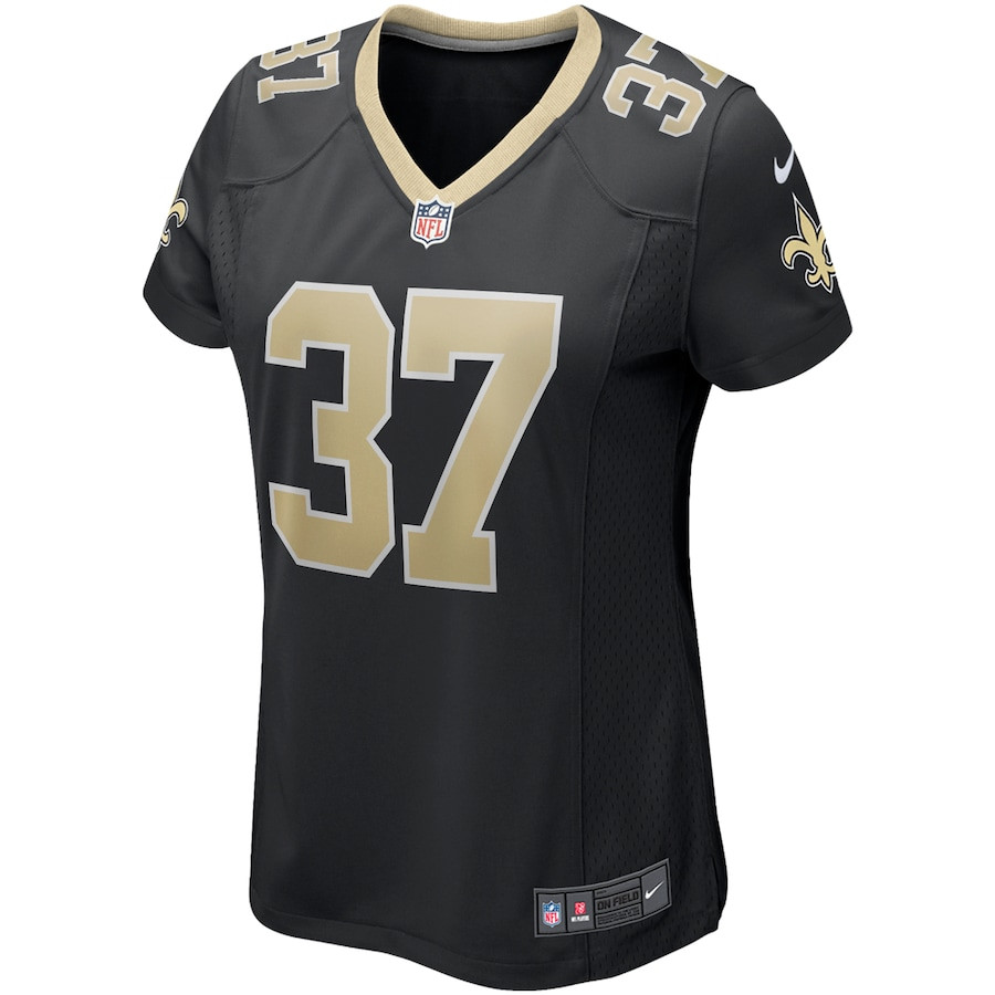Steve Gleason 37 New Orleans Saints Game Retired Black NFL Jersey Women's