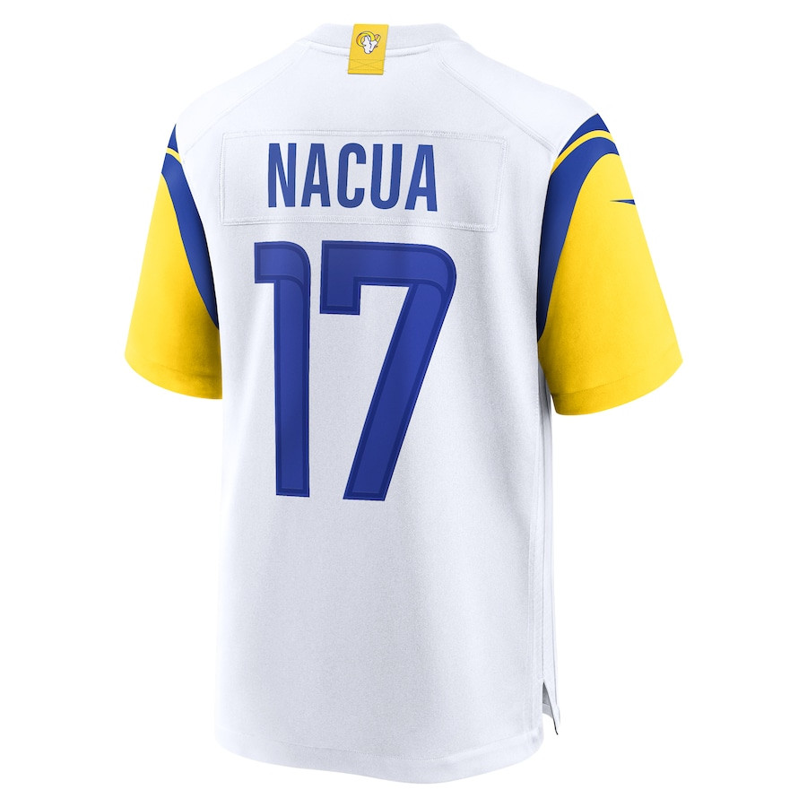 Puka Nacua 17 Los Angeles Rams Team Game White NFL Jersey Men's