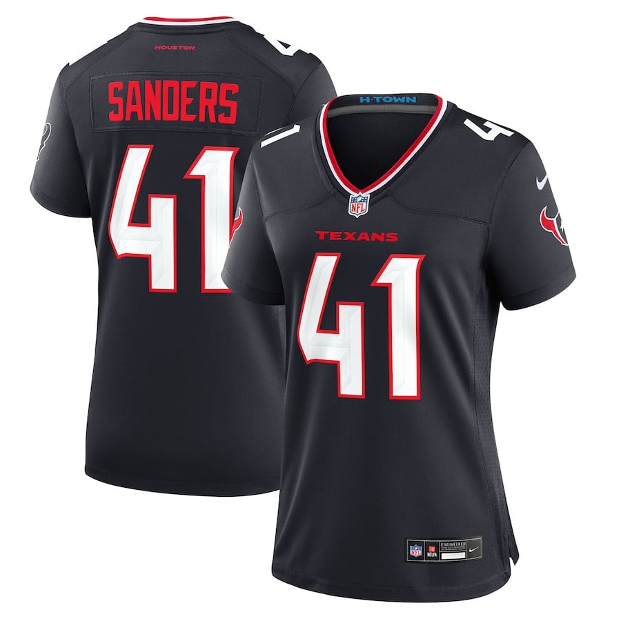 Myjai Sanders 41 Houston Texans Team Game Navy NFL Jersey Women's