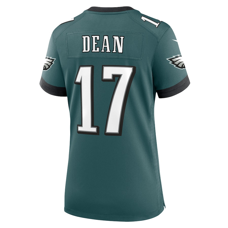 Nakobe Dean 17 Philadelphia Eagles Team Game Midnight Green NFL Jersey Women's