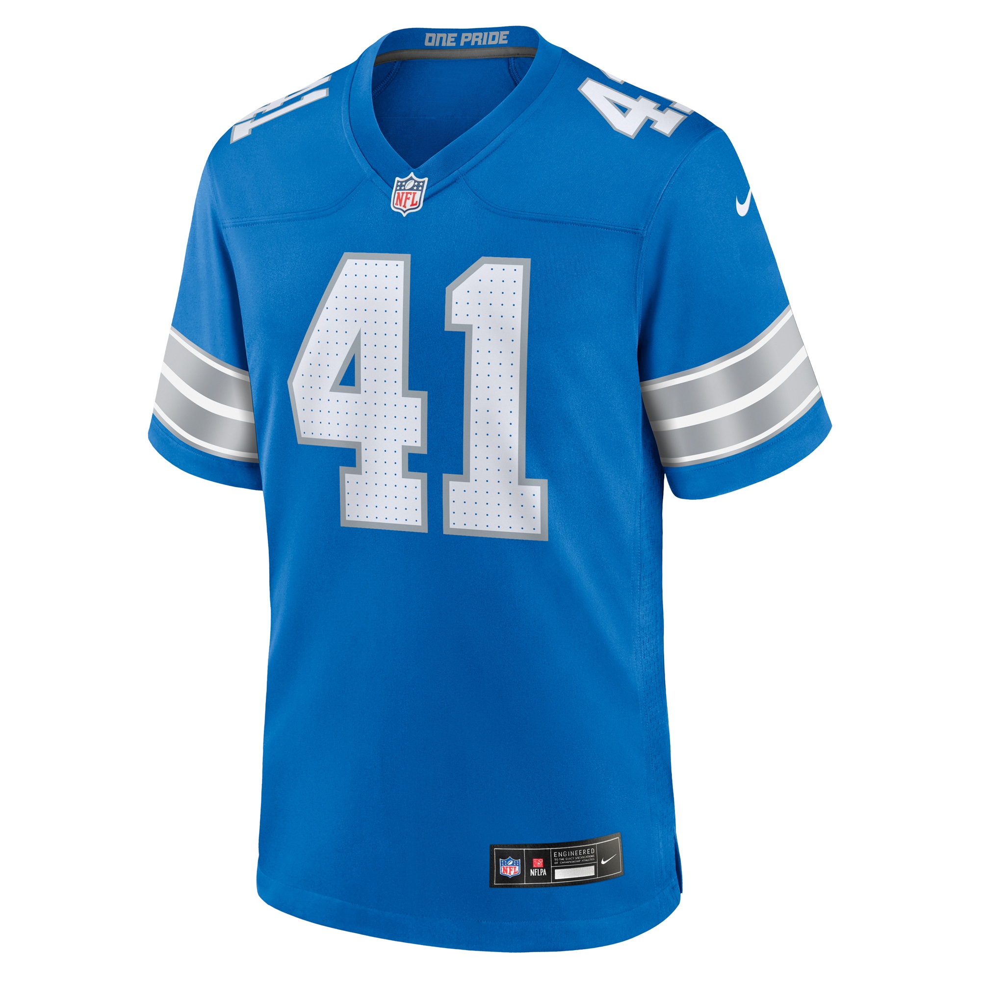 Detroit Lions James Houston Blue Team Game NFL Jersey Men's