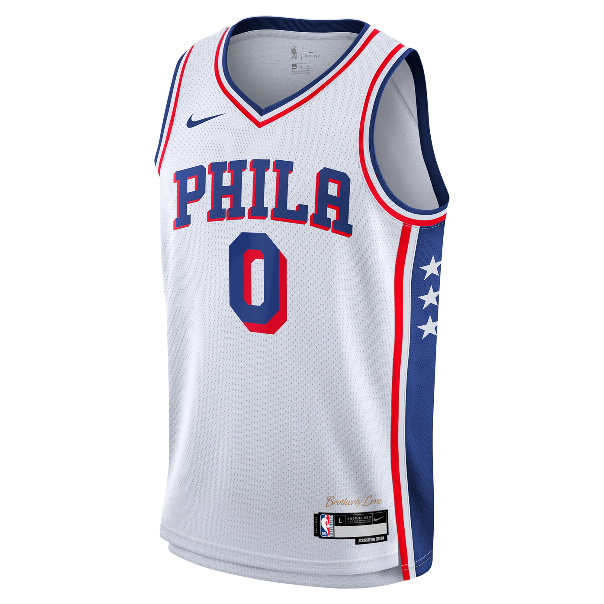 Camiseta Philadelphia 76ers Association Swingman Blanco Tyrese Maxey NBA Jersey Men's