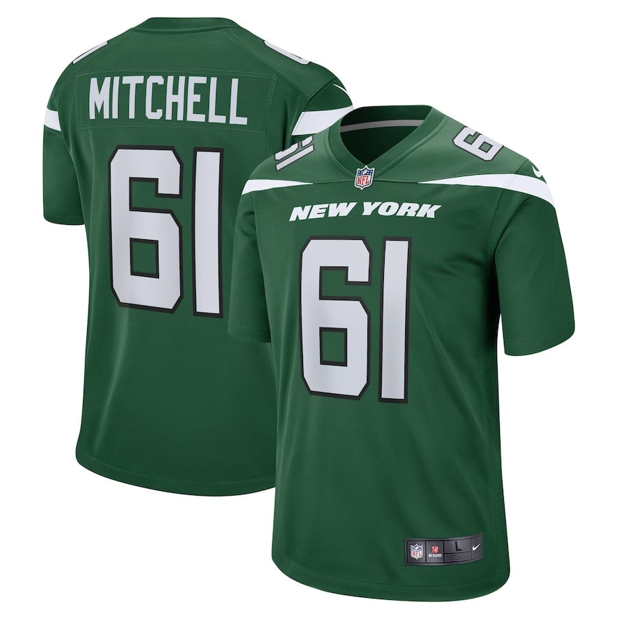 Max Mitchell 61 New York Jets Game Player Gotham Green NFL Jersey Men's