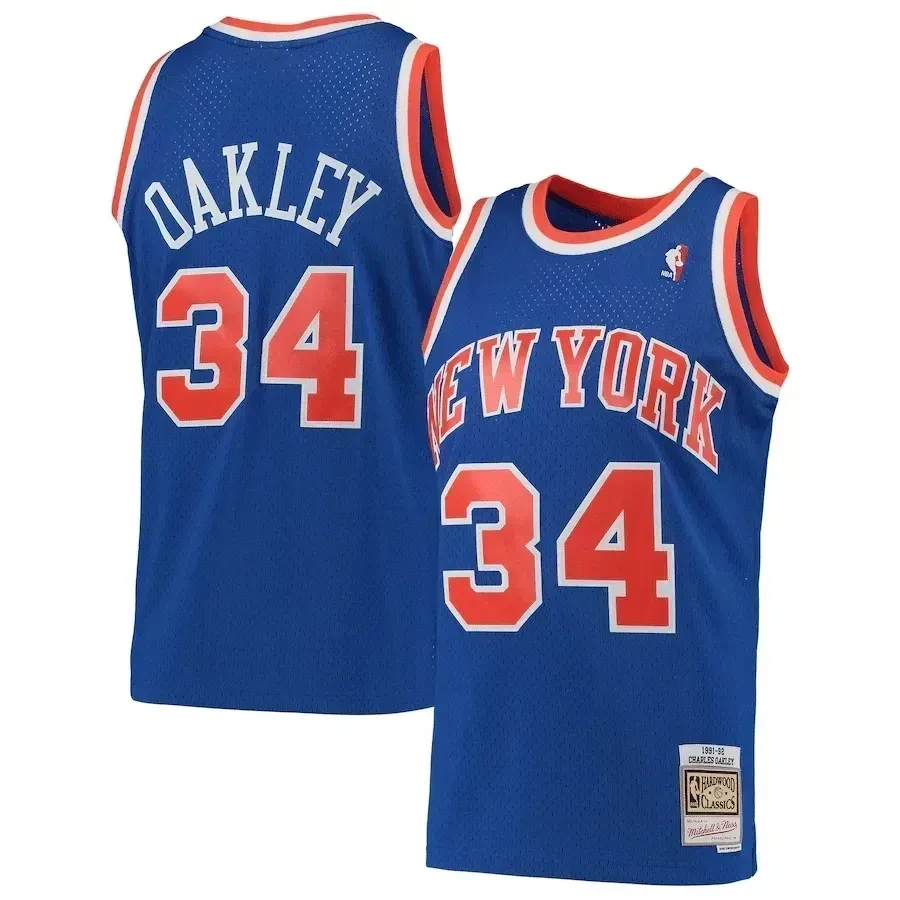 Charles Oakley New York Knicks Mitchell Ness Hardwood Classics 1991-92 Swingman Blue NBA Jersey Men's
