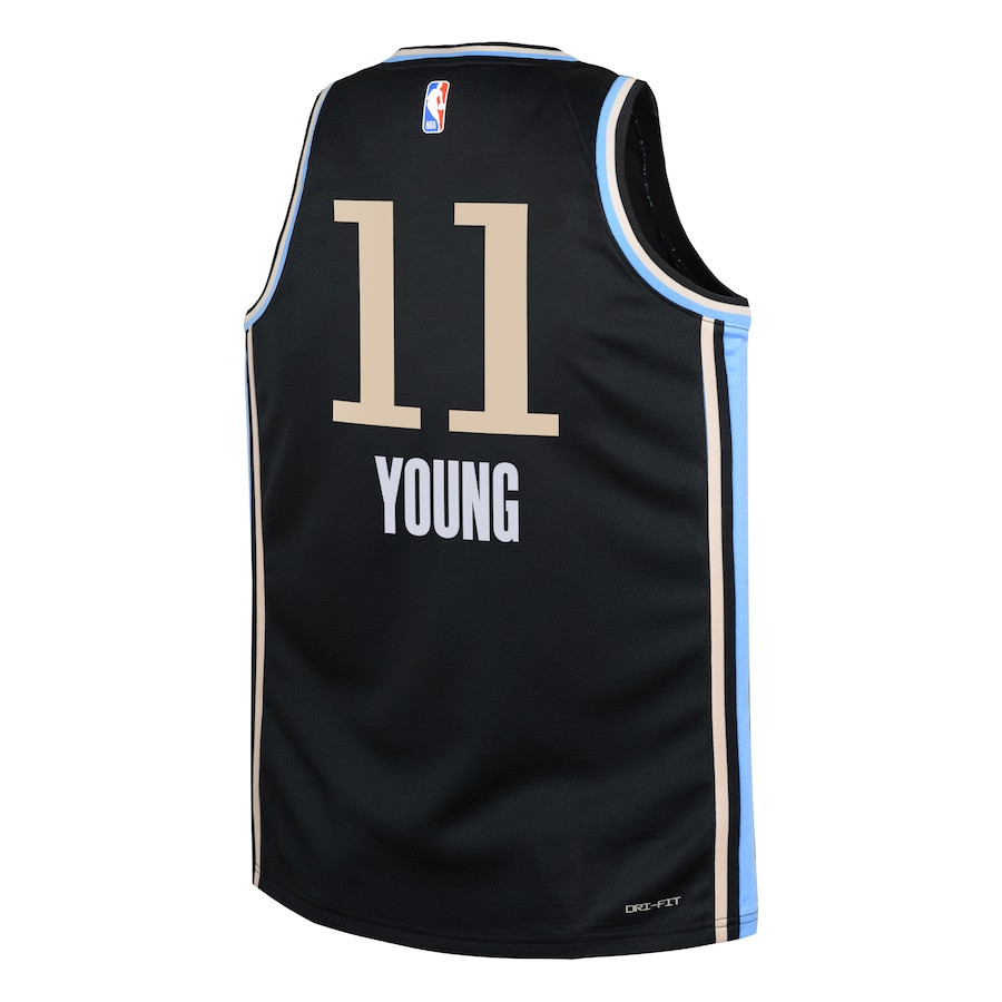 Trae Young 11 Atlanta Hawks 2023/24 City Edition Swingma Black NBA Jersey Youth
