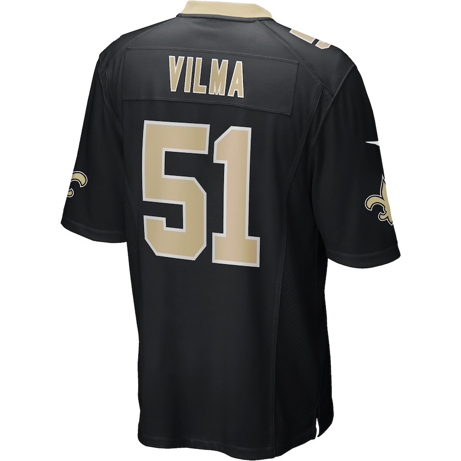 Jonathan Vilma 51 New Orleans Saints Game Retired Black NFL Jersey Men's