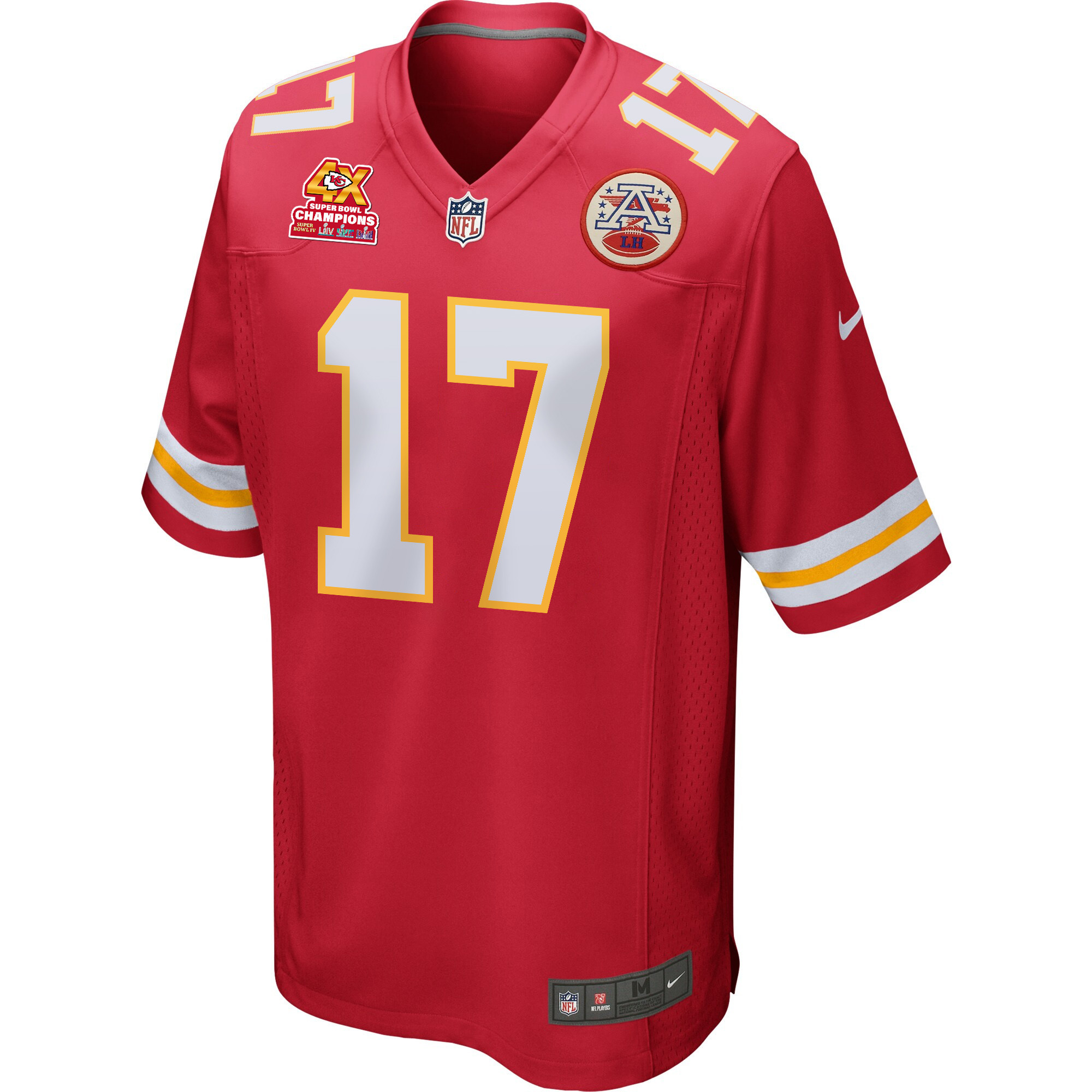 Richie James 17 Kansas City Chiefs Super Bowl LVIII Champions 4X Game Red NFL Jersey Men's