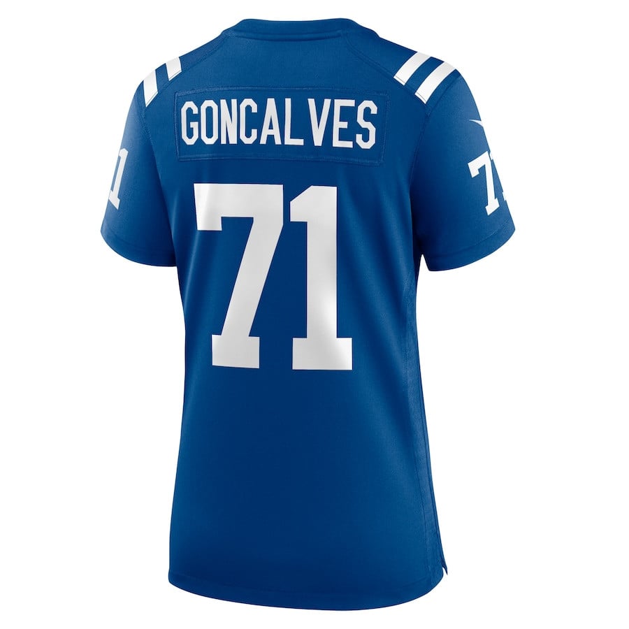 Matt Goncalves 71 Indianapolis Colts Game Royal NFL Jersey Women's