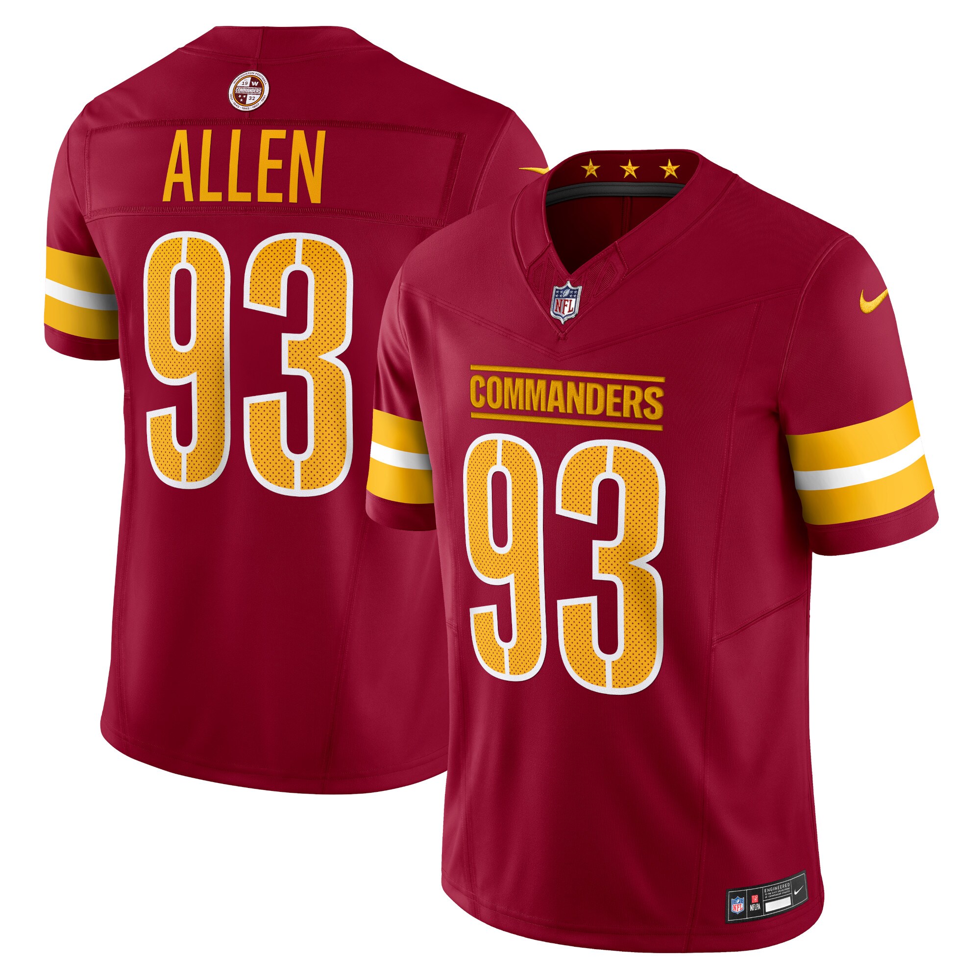 Washington Commanders Jonathan Allen Burgundy Vapor F.U.S.E. Limited NFL Jersey Men's