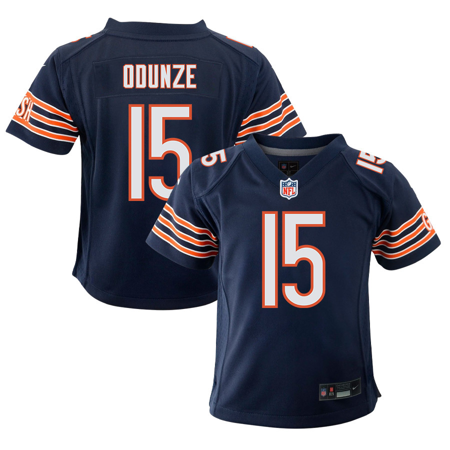 Rome Odunze 15 Chicago Bears 2024 Draft First Round Pick Player Game Navy NFL Jersey Youth