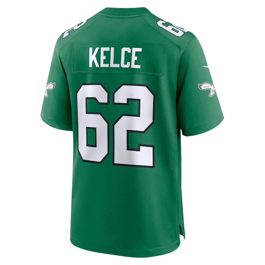 Jason Kelce 62 Philadelphia Eagles The Fat Bat Alternate Game Kelly Green NFL Jersey Men's
