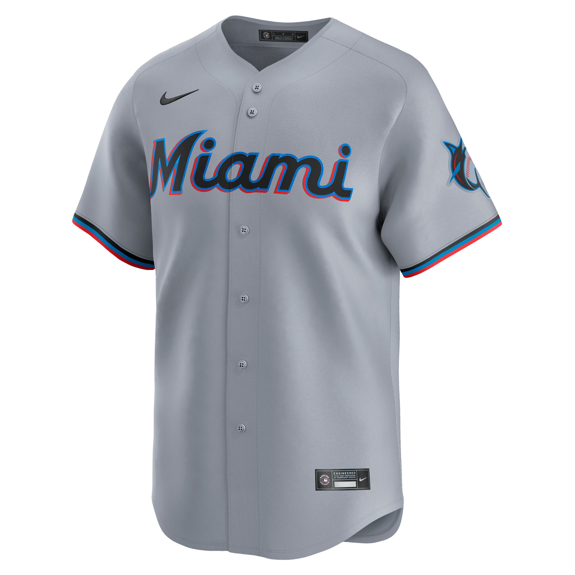 Miami Marlins Gray Road Limited MLB Jersey Men's