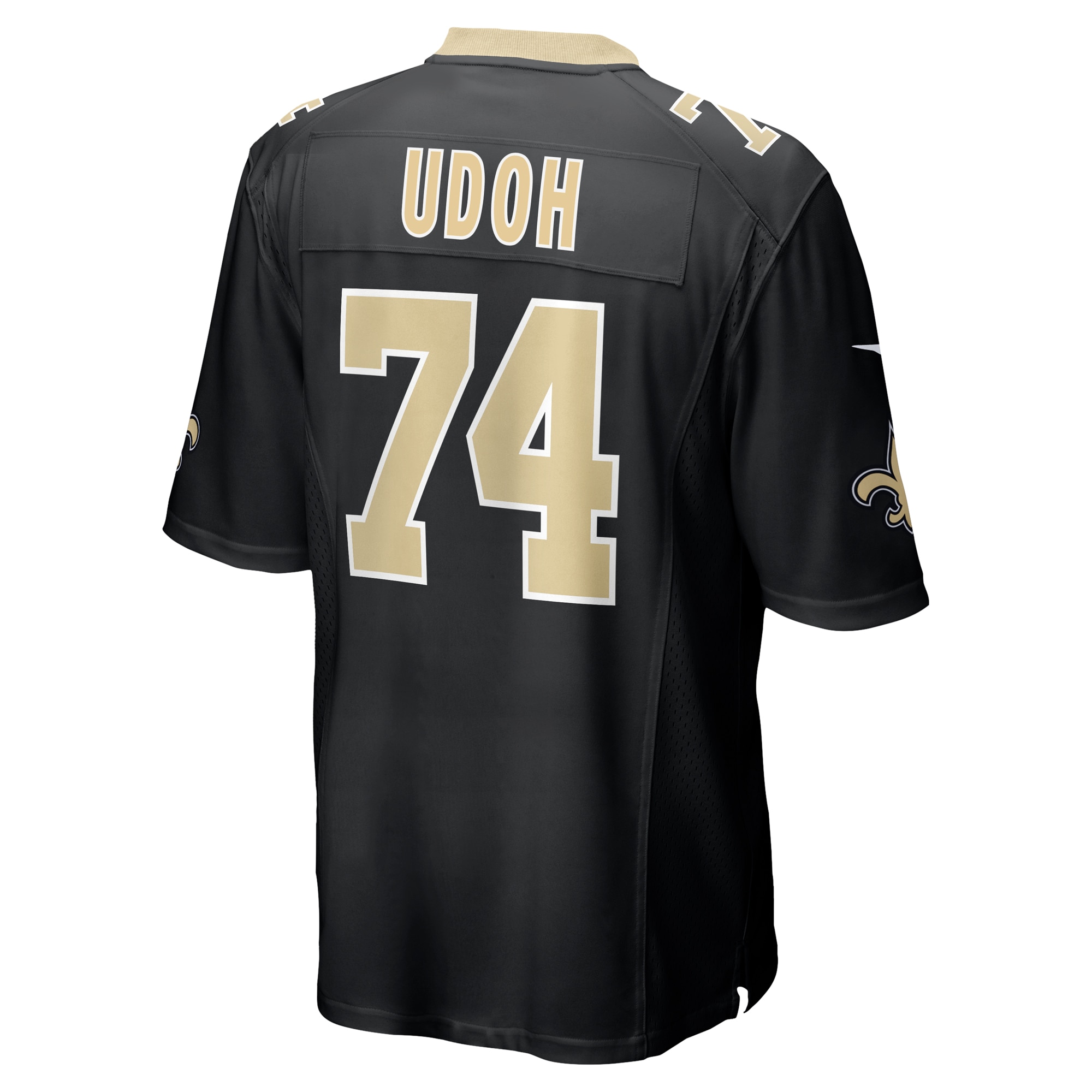 New Orleans Saints Olisaemeka Udoh Black Game NFL Jersey Men's